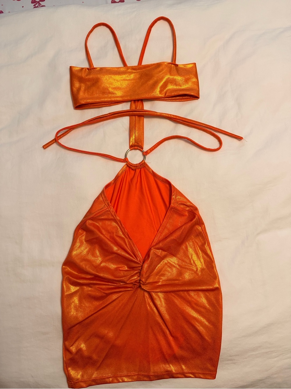 Shimmery Orange Mini Dress